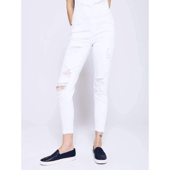 Kan Can White Long Distressed Overall - Picture 5 of 8